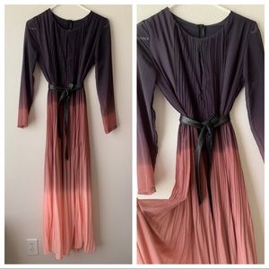 Ombré chiffon maxi dress